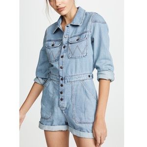 Wrangler long sleeve denim romper